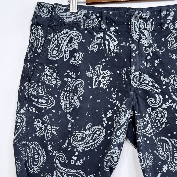 Polo Ralph Lauren Navy Blue Paisley Straight Fit Shorts Mens 36x8 Cotton - Picture 2 of 6